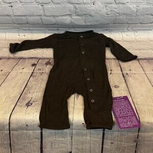 Kickee Pants Brown Bamboo Snap Footless Romper